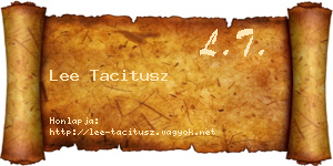Lee Tacitusz névjegykártya